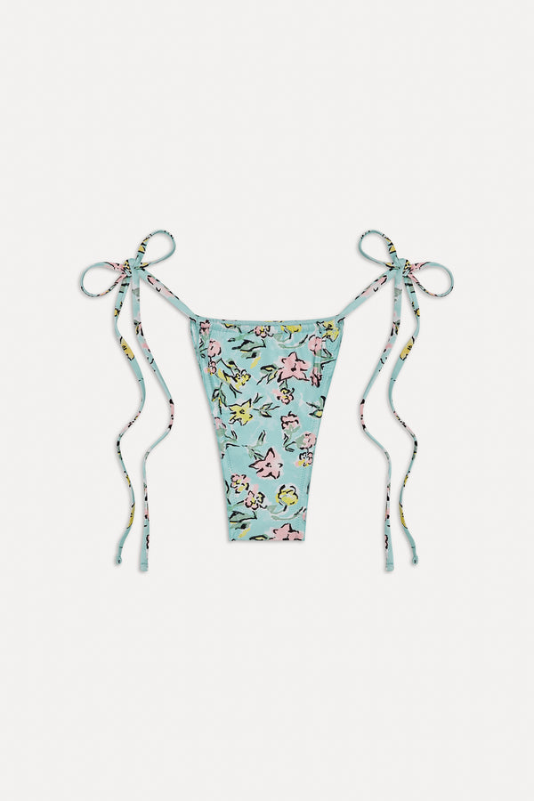 Frankies Bikinis Tidal Micro String Bikini Bottom Pastel Peony