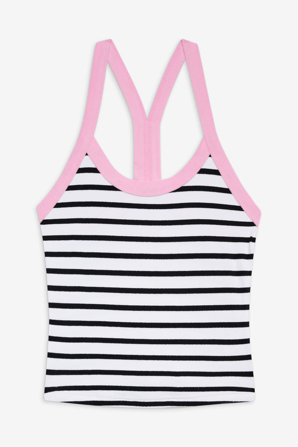 Frankies Bikinis Velma Racerback Tank Top Vintage Stripe