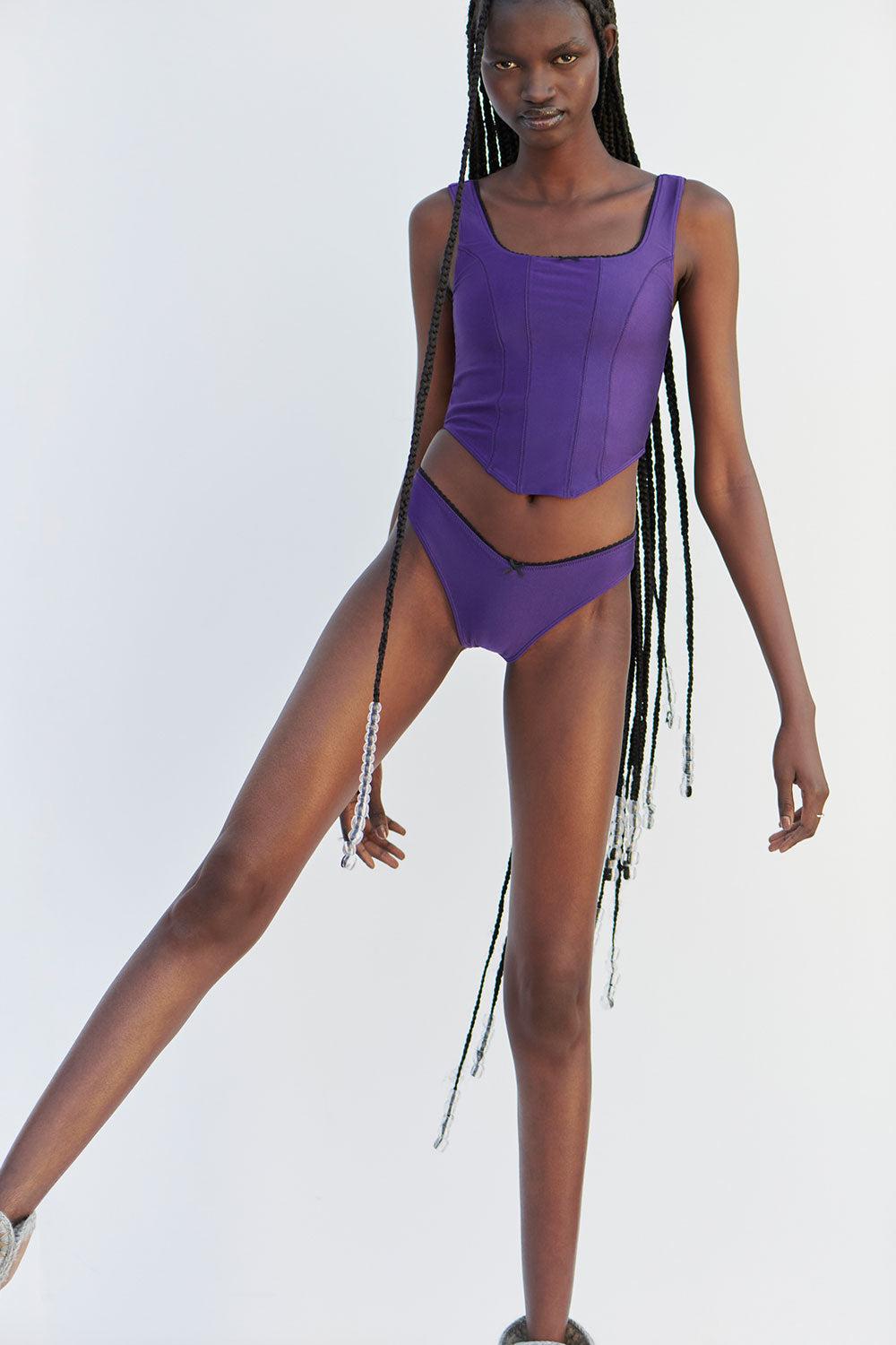 frankies bikinis Victoria Shine Crop Top Candied Violet