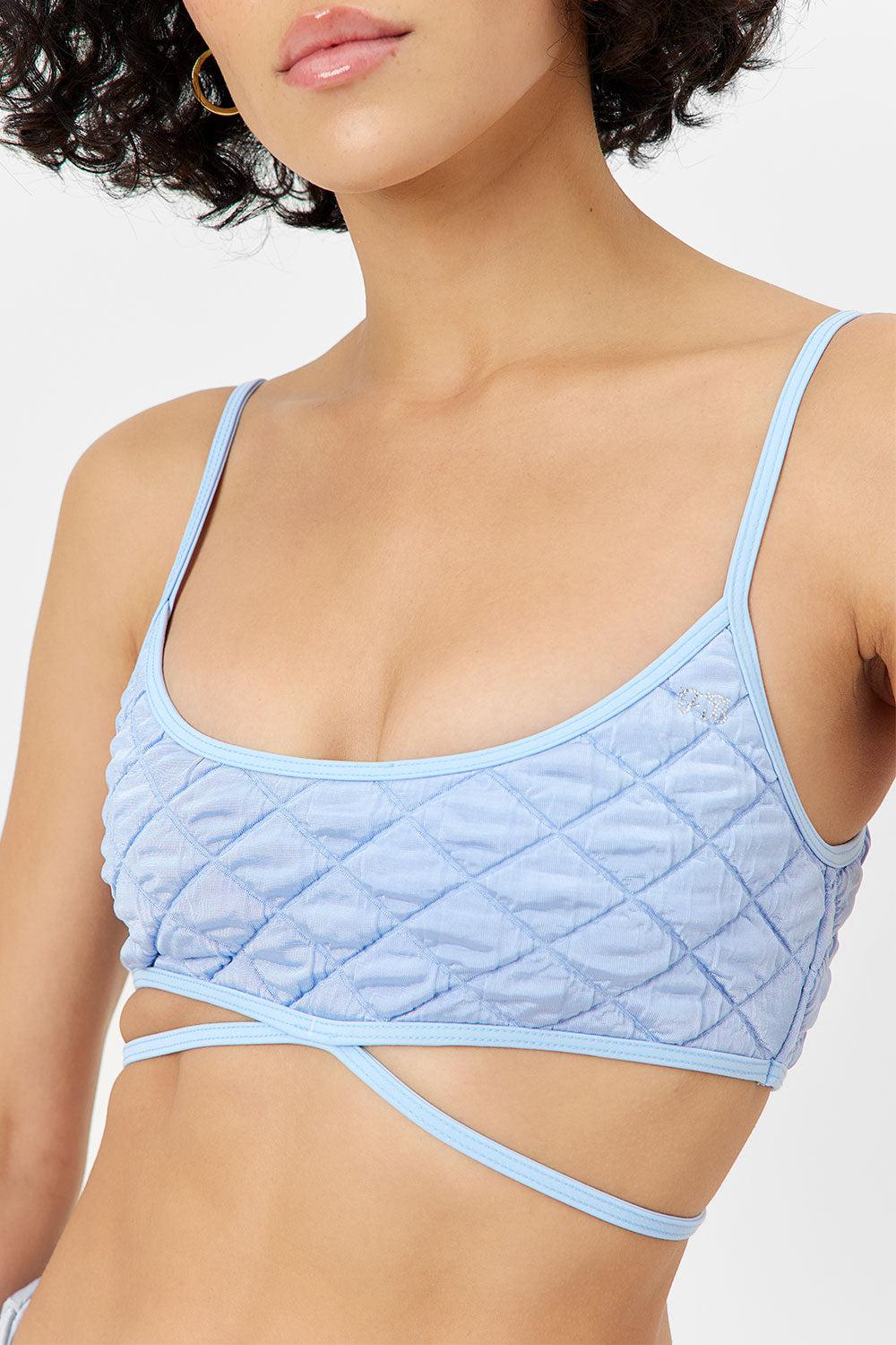frankies bikinis Waco Bralette Bikini Top Baby Blue