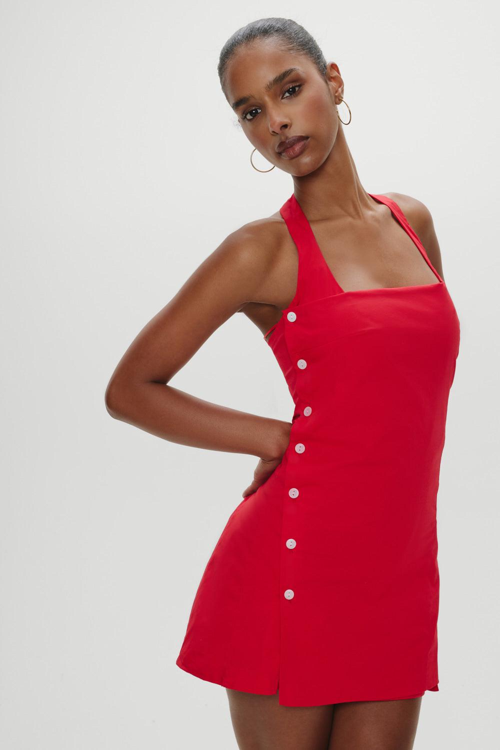 frankies bikinis West Cotton Wrap Mini Dress Barn Dance