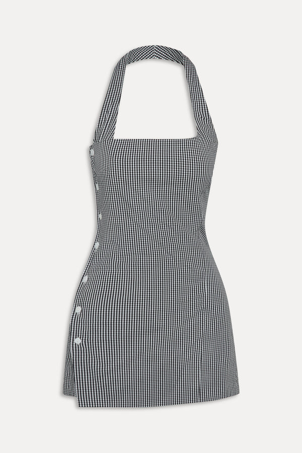 Frankies Bikinis West Cotton Wrap Mini Dress Morning Gingham