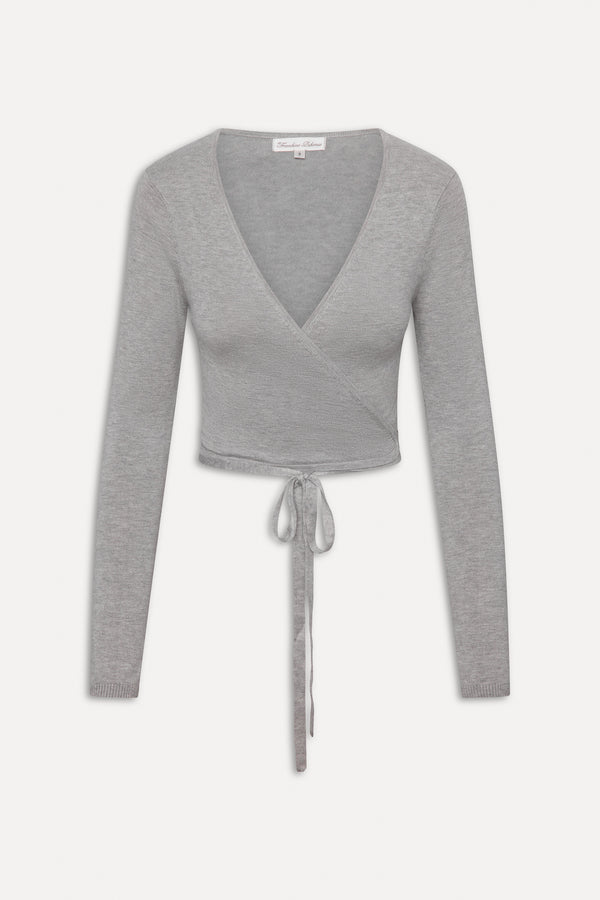 Frankies Bikinis Whisper Long Sleeve Wrap Top Mochi