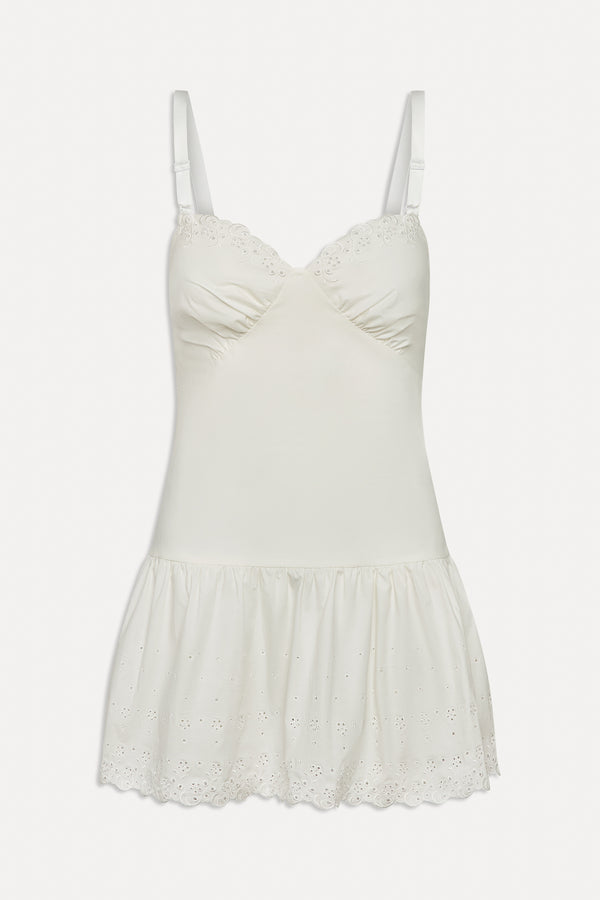 Frankies Bikinis Willa Cotton Mini Dress Spring Cloud