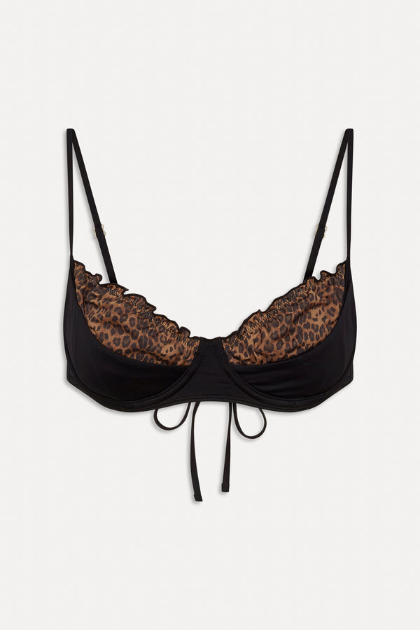 Frankies Bikinis X BELLA HADID Austin Underwire Bikini Top Lucky Leopard