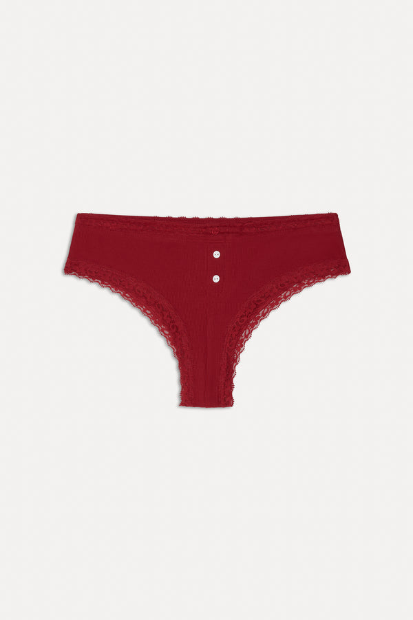 Frankies Bikinis X BELLA HADID Bluebell Cotton Brief Cardinal