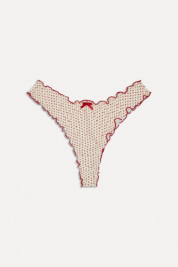 Frankies Bikinis X BELLA HADID Dalton Micro Bikini Bottom Strawberry Polka Dot
