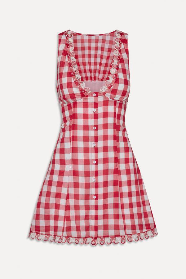 Frankies Bikinis X BELLA HADID Farm Gingham Mini Dress Malibu Picnic