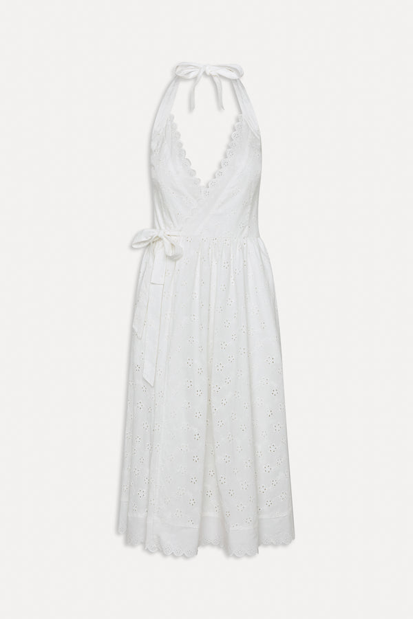 Frankies Bikinis X BELLA HADID Fort Worth Fairy Midi Dress Salt Air Eyelet