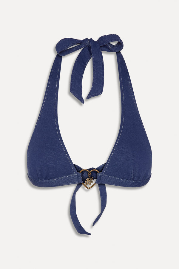 Frankies Bikinis X BELLA HADID Frank Halter Bikini Top Summer Denim