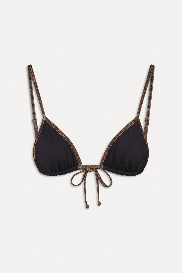 Frankies Bikinis X BELLA HADID Lumia Triangle Bikini Top Lucky Leopard