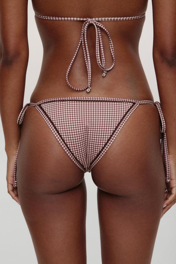 Frankies Bikinis X BELLA HADID Mackenzie String Bikini Bottom Dream Gingham