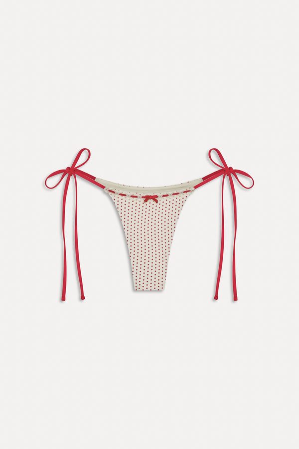 Frankies Bikinis X BELLA HADID Mackenzie String Bikini Bottom Strawberry Polka Dot
