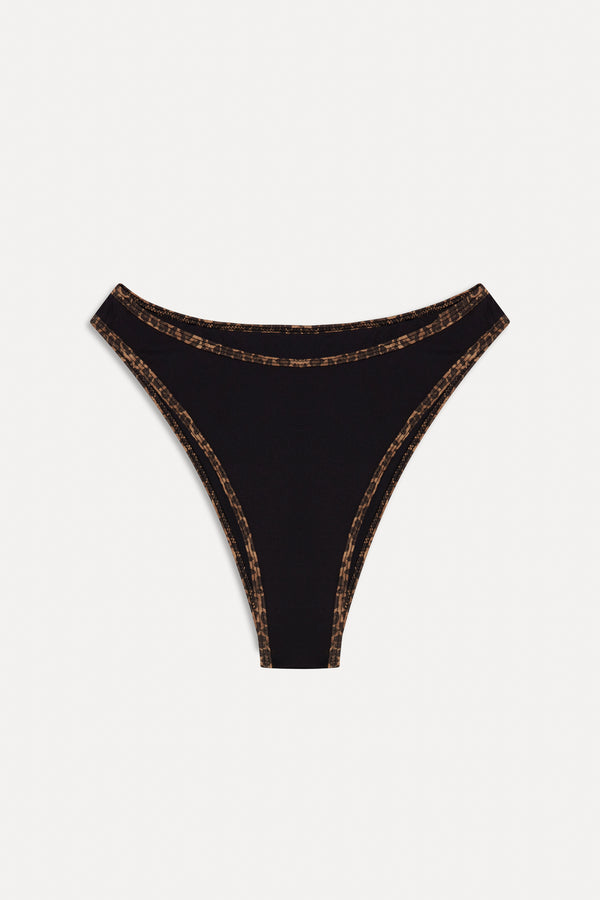 Frankies Bikinis X BELLA HADID Presley High Waisted Bikini Bottom Lucky Leopard