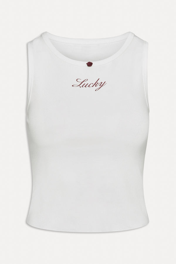 Frankies Bikinis X BELLA HADID Reno Tank Top Lone Star White