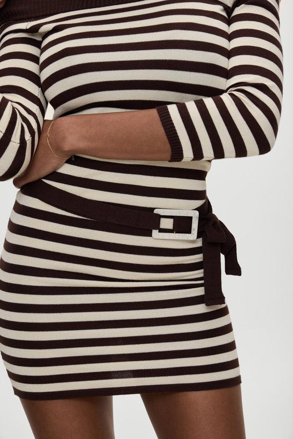 Frankies Bikinis X BELLA HADID Saloon Knit Mini Dress Cowboy Stripe