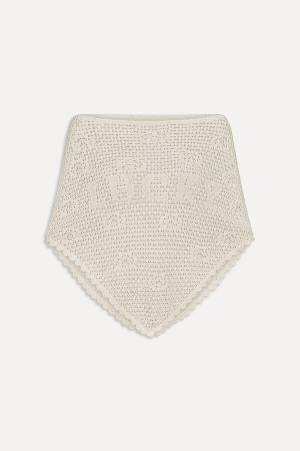 Frankies Bikinis X BELLA HADID Western Crochet Poncho White