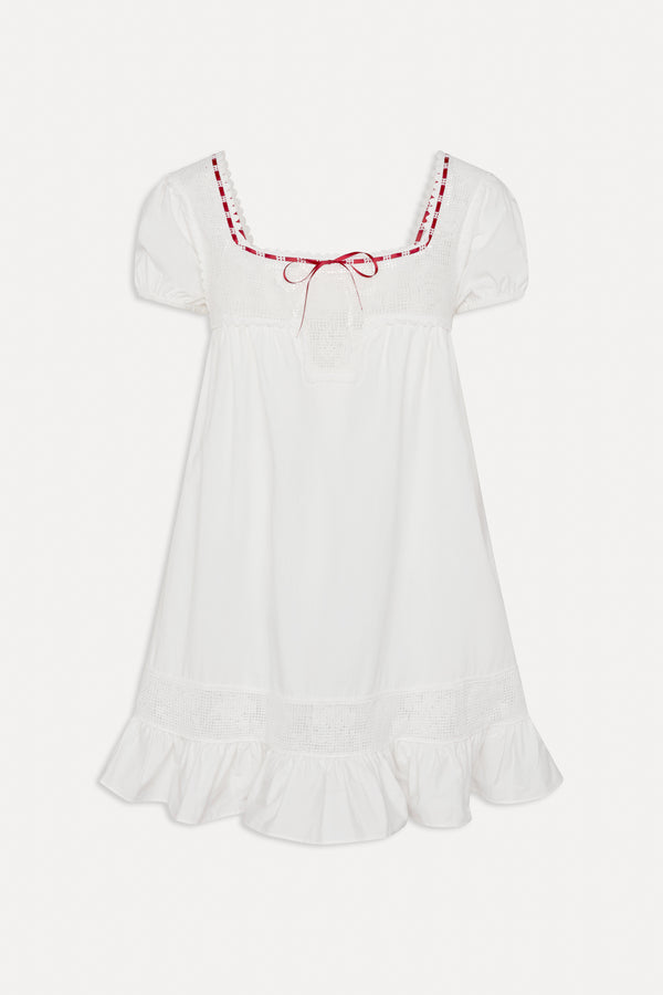 Frankies Bikinis X BELLA HADID Western Poplin Mini Dress White