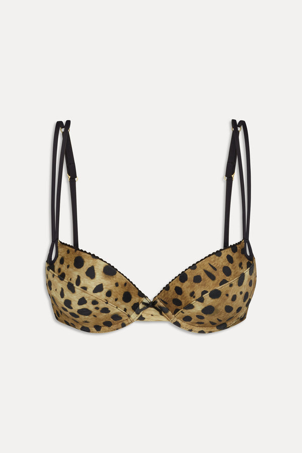 Frankies Bikinis X Khy Allure Push Up Bikini Top Lacey Leopard