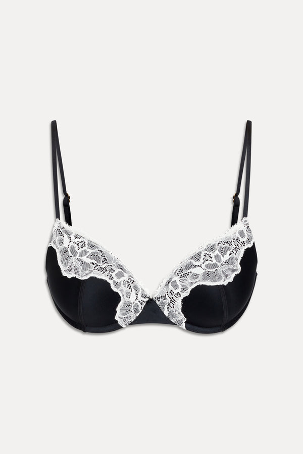 Frankies Bikinis X Khy Heavenly Push Up Bikini Top Midnight Lace