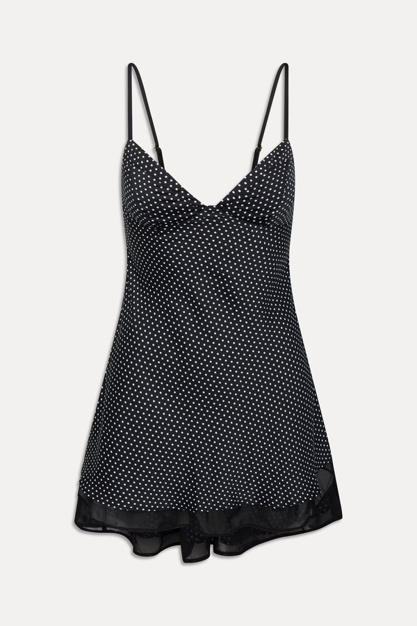 Frankies Bikinis X Khy Kenley Satin Mini Dress Moonlit Dot