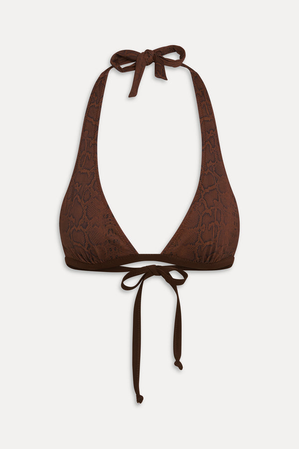 Frankies Bikinis X Réalisation Par Frank Reversible Bikini Top Python/Animal