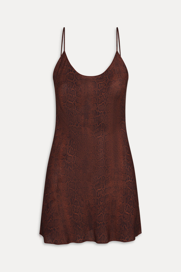 Frankies Bikinis X Réalisation Par Luz Mini Slip Dress Python