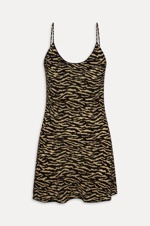 Frankies Bikinis X Réalisation Par Luz Mini Slip Dress Vintage Tiger