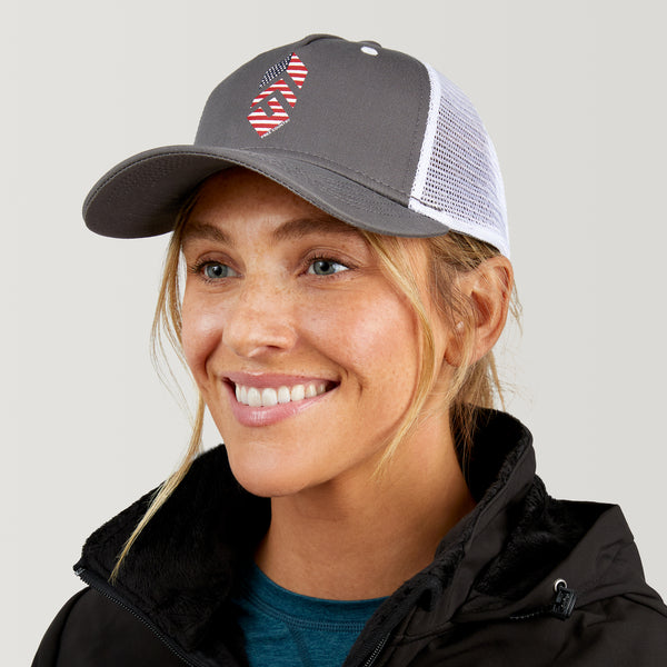 Free Country Free Country Five Panel Cotton Twill Trucker Hat Deep Charcoal