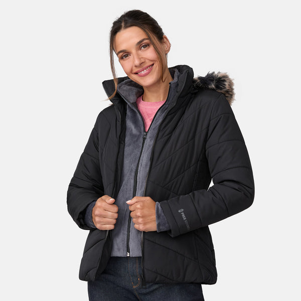 Free Country Women's Brisk II Parka Jacket Black