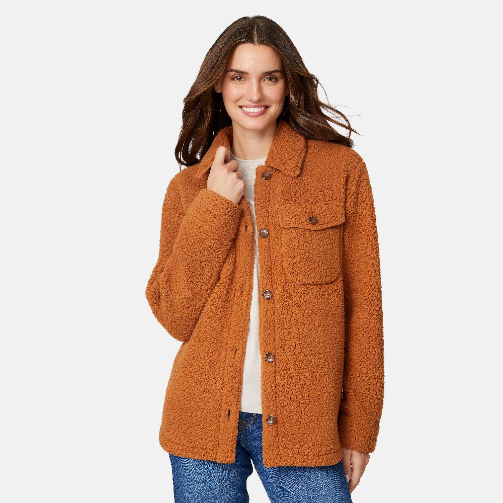 free country Women's Sherpa Shacket Copper