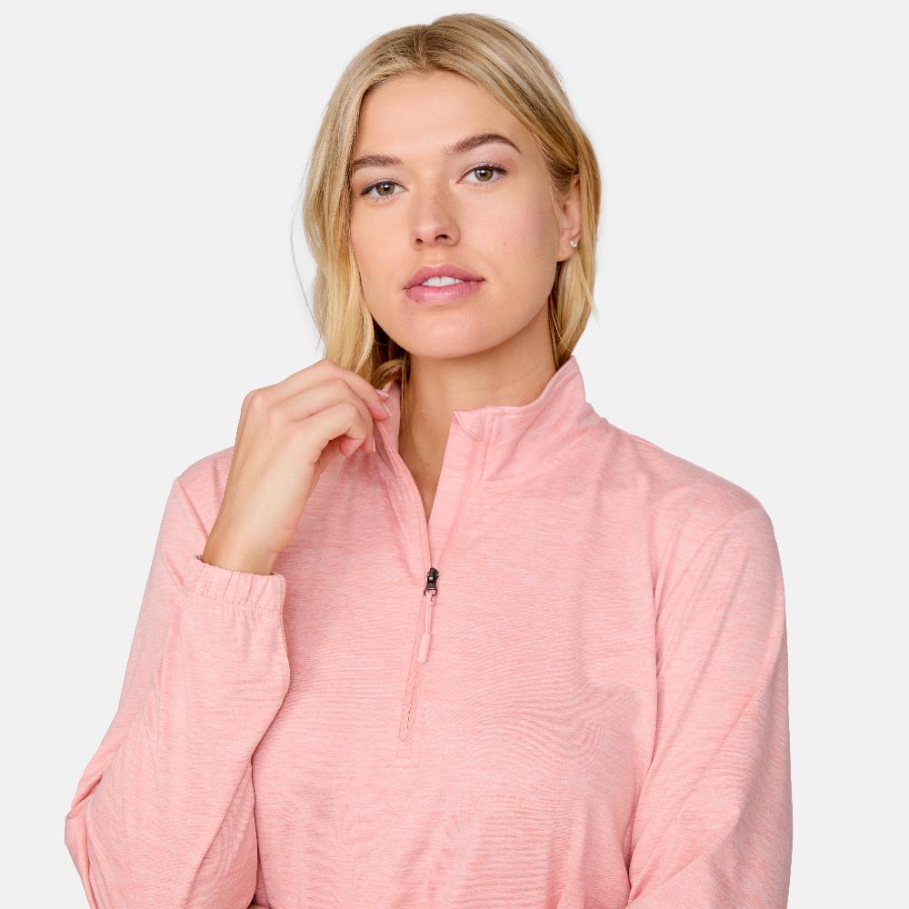 free country Women's Cloud Knit Half Zip Pullover Carnation