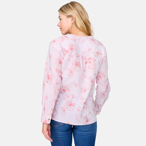 Free Country Women's Easy Breezy Long Sleeve Shirt Cameo Pink Bloom