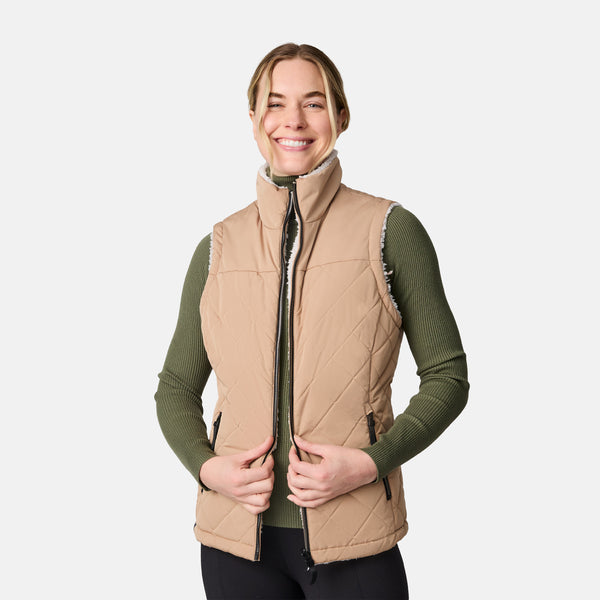 free Country Women's Expedition II Stratus Lite Reversible Vest Sahara