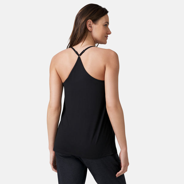 Free Country Women's Microtech® Chill B Cool V-Neck Cami Top With Built-In Bra Black