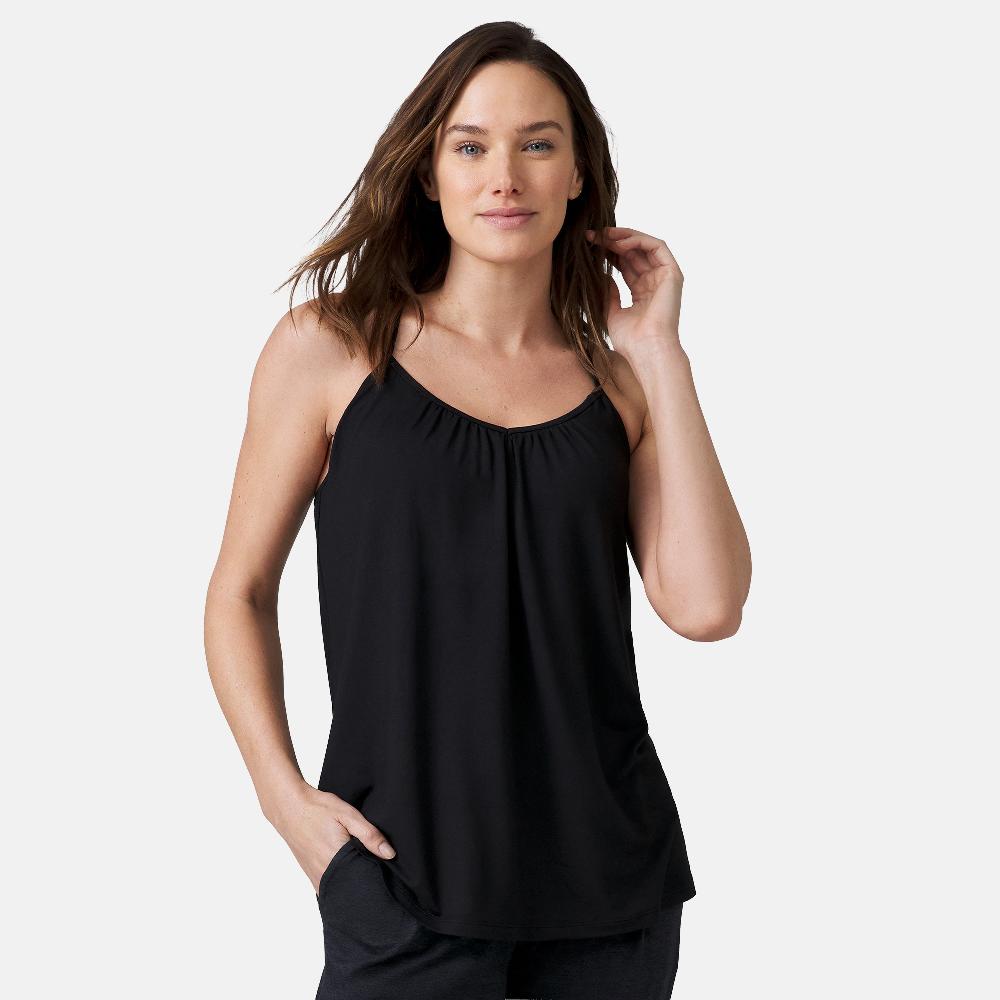 free country Women's Microtech® Chill B Cool V-Neck Cami Top with Built-In Bra Black