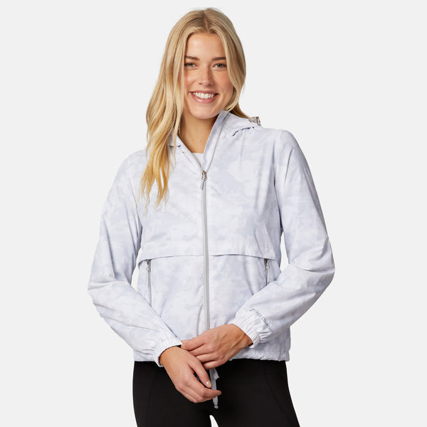 Free Country Women's Outland Windshear Jacket Silver Chip Floral Bliss