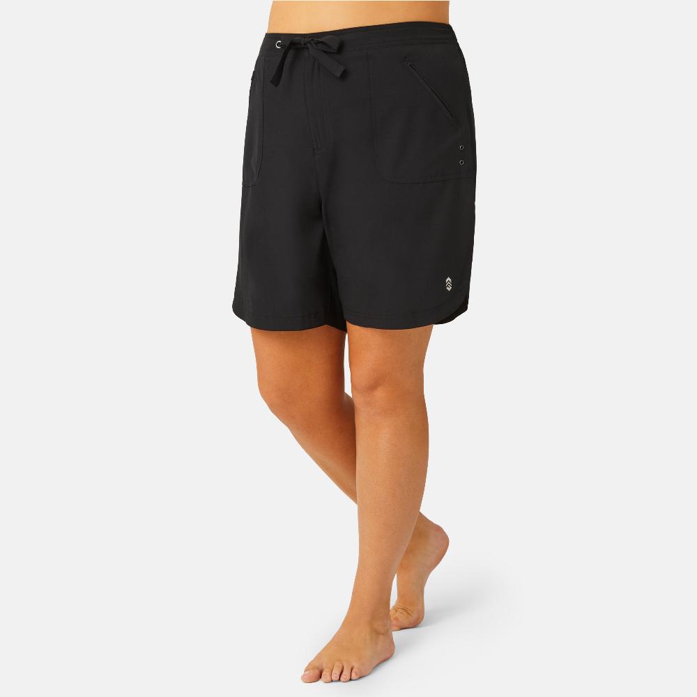 free country Women's Plus Size Bermuda Board Short II Black
