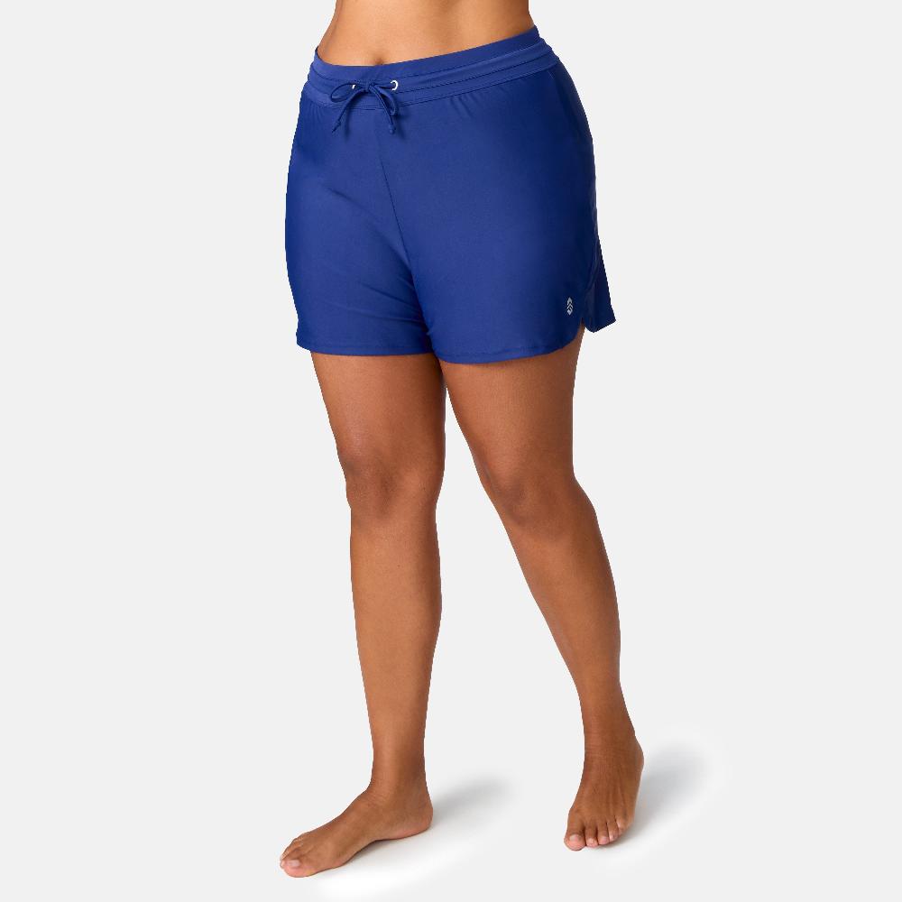 free country Women's Plus Size Drawstring Swim Short Marine