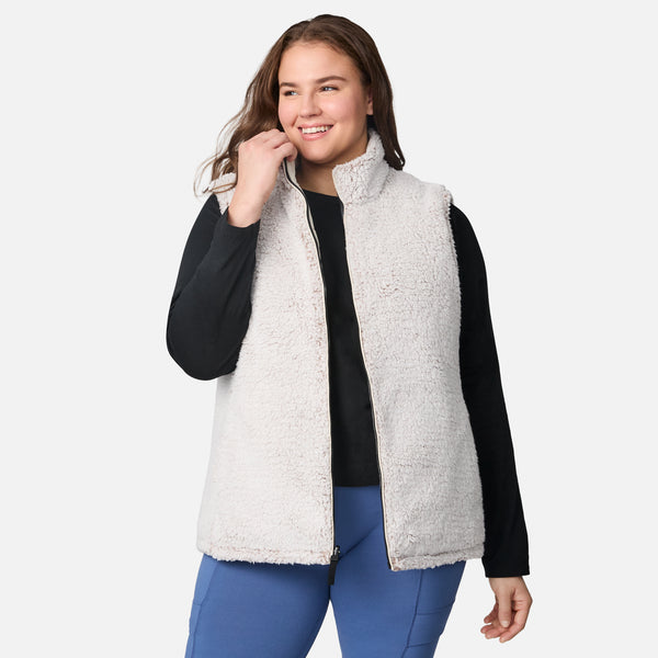 Free Country Women's Plus Size Expedition II Stratus Lite Reversible Vest Oat