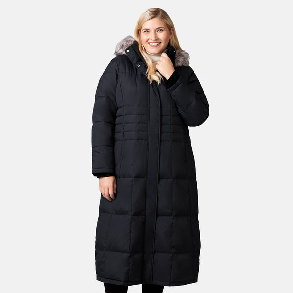 Free Country Women's Plus Size Full Length Splendor Down Jacket Navy