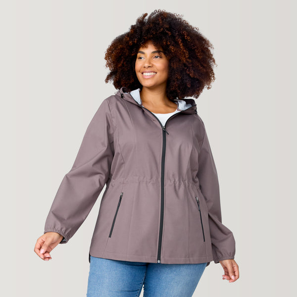 Free Country Women's Plus Size X2O Anorak Rain Jacket Driftwood