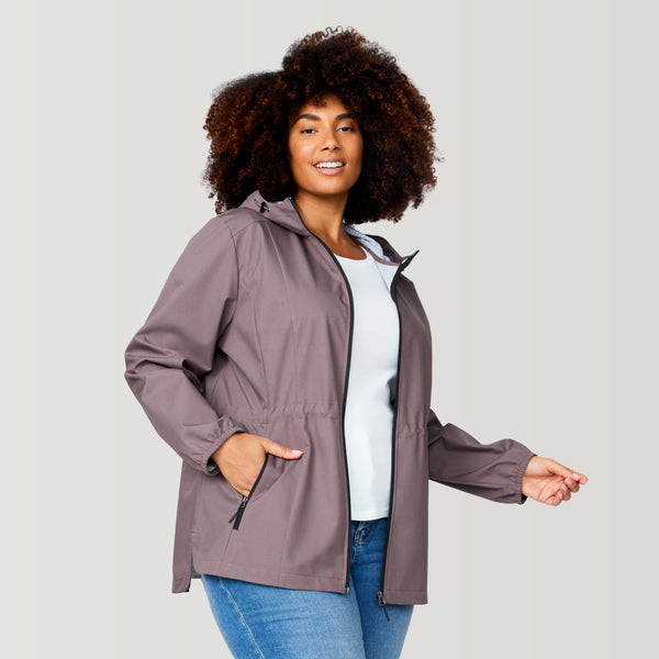 Free Country Women's Plus Size X2O Anorak Rain Jacket Driftwood