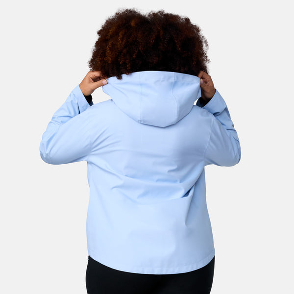 Free Country Women's Plus Size X2O Packable Rain Jacket Cloud