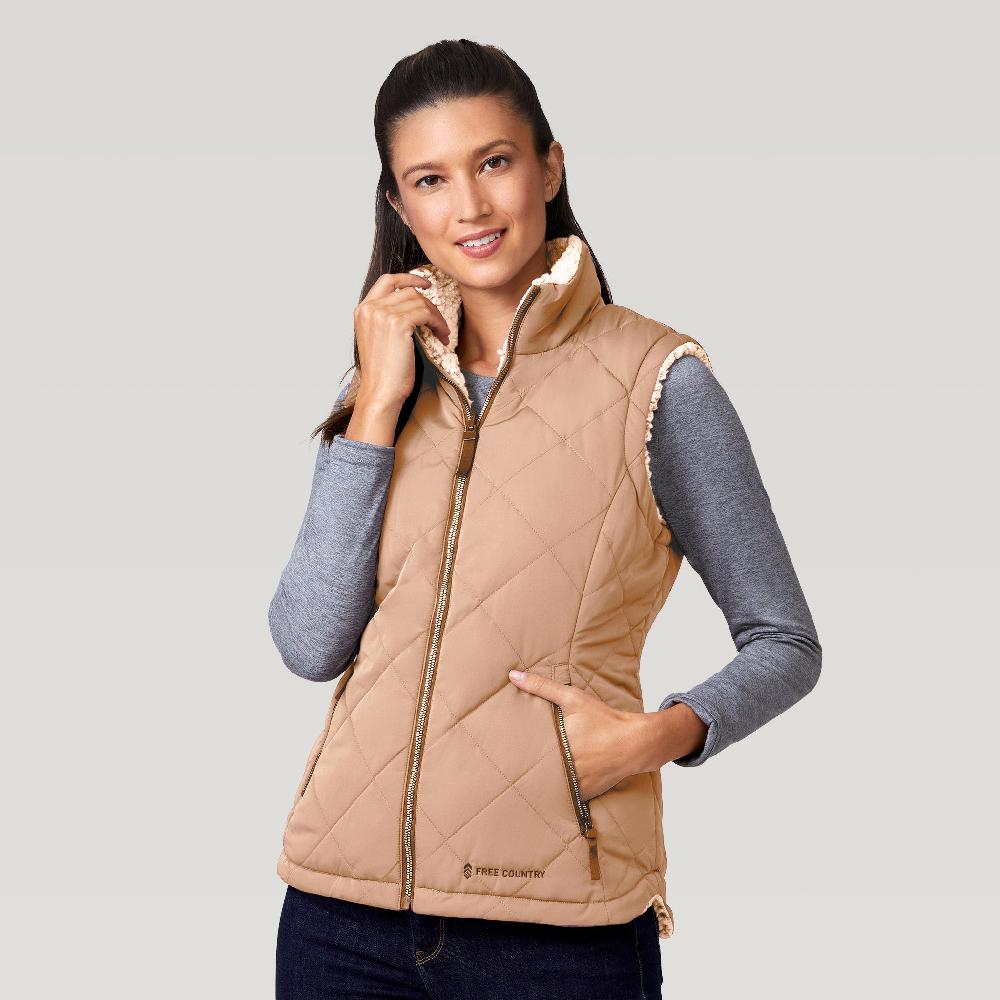 free country Women's Stratus Lite Reversible Vest Vine