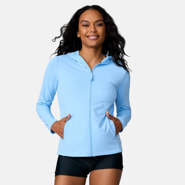 Free Country Women's SunFree Full Zip UPF Sunshirt Cloud