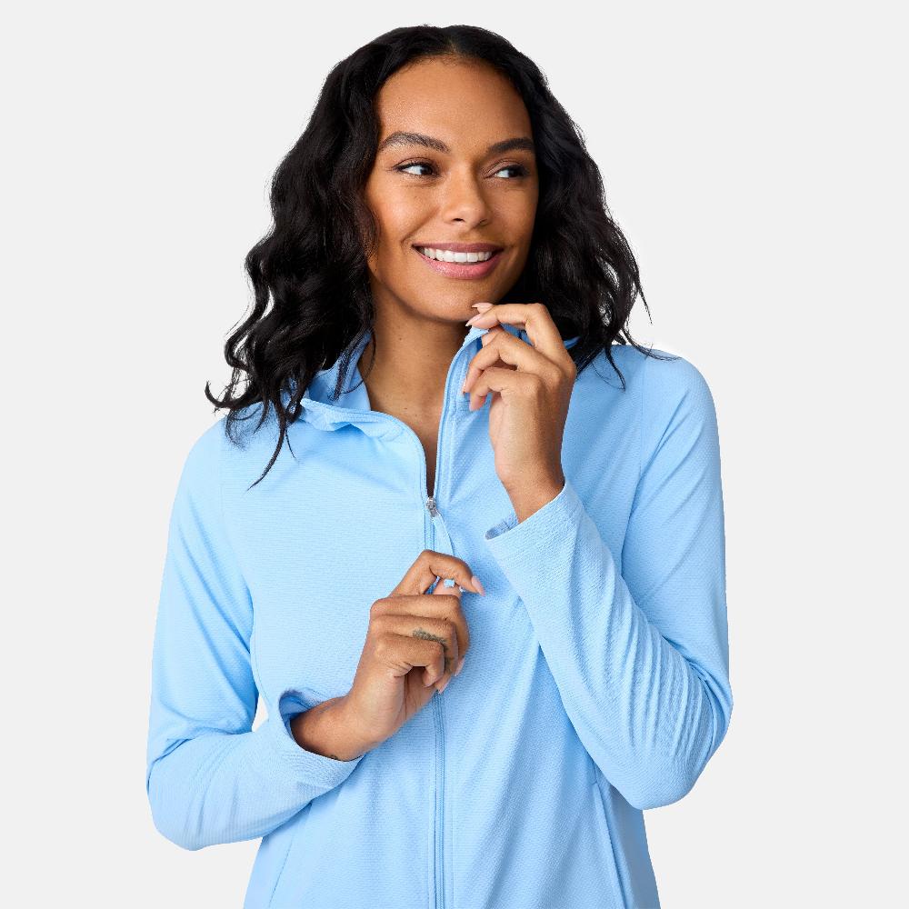 free country Women's SunFree Full Zip UPF Sunshirt Cloud