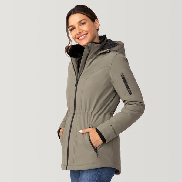 Free Country Women's Thermo Super Softshell® Long Jacket Oak
