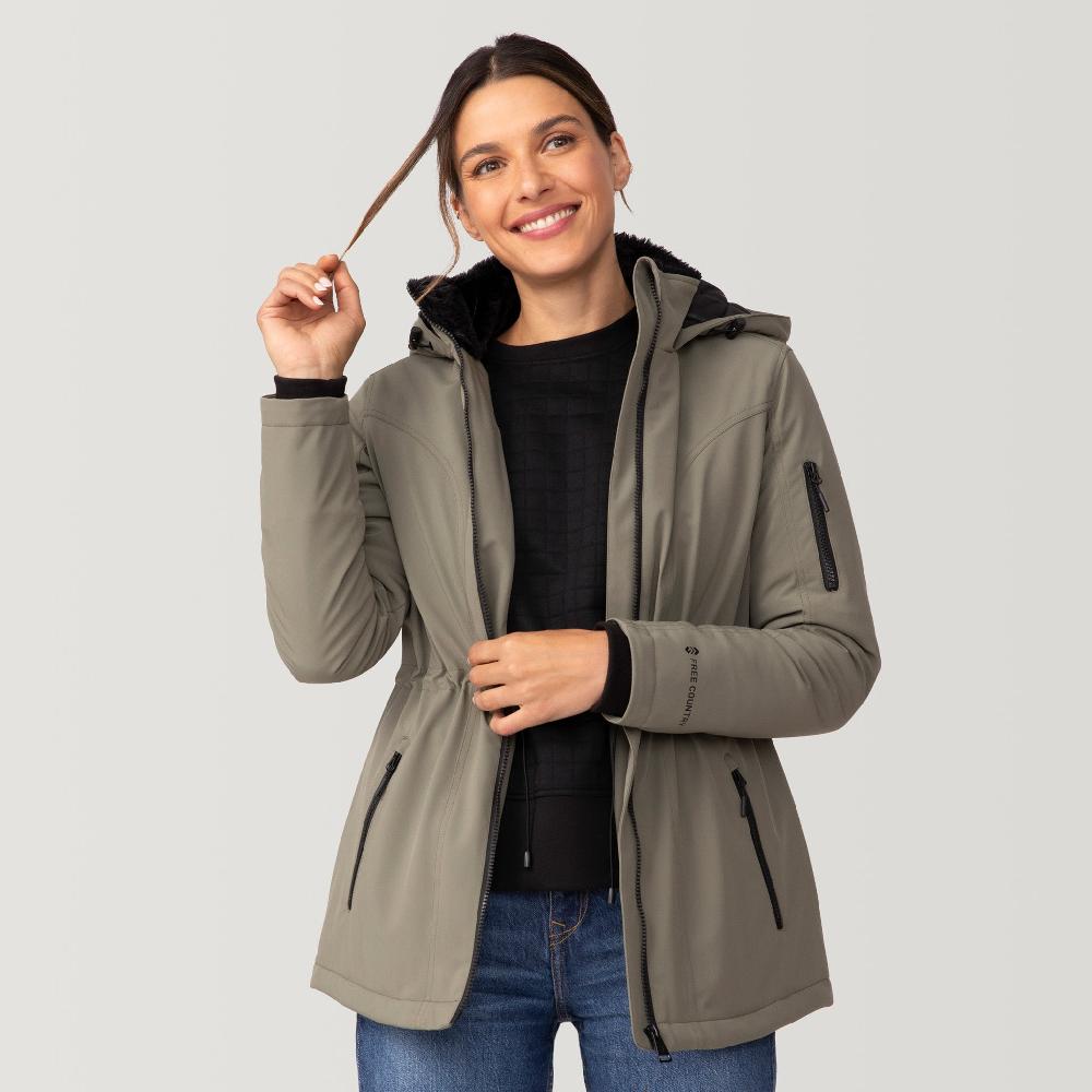 free country Women's Thermo Super Softshell® Long Jacket Oak