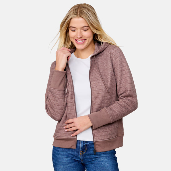 Free Country Women's UltraFill Fleece Zip Hoodie Toffee